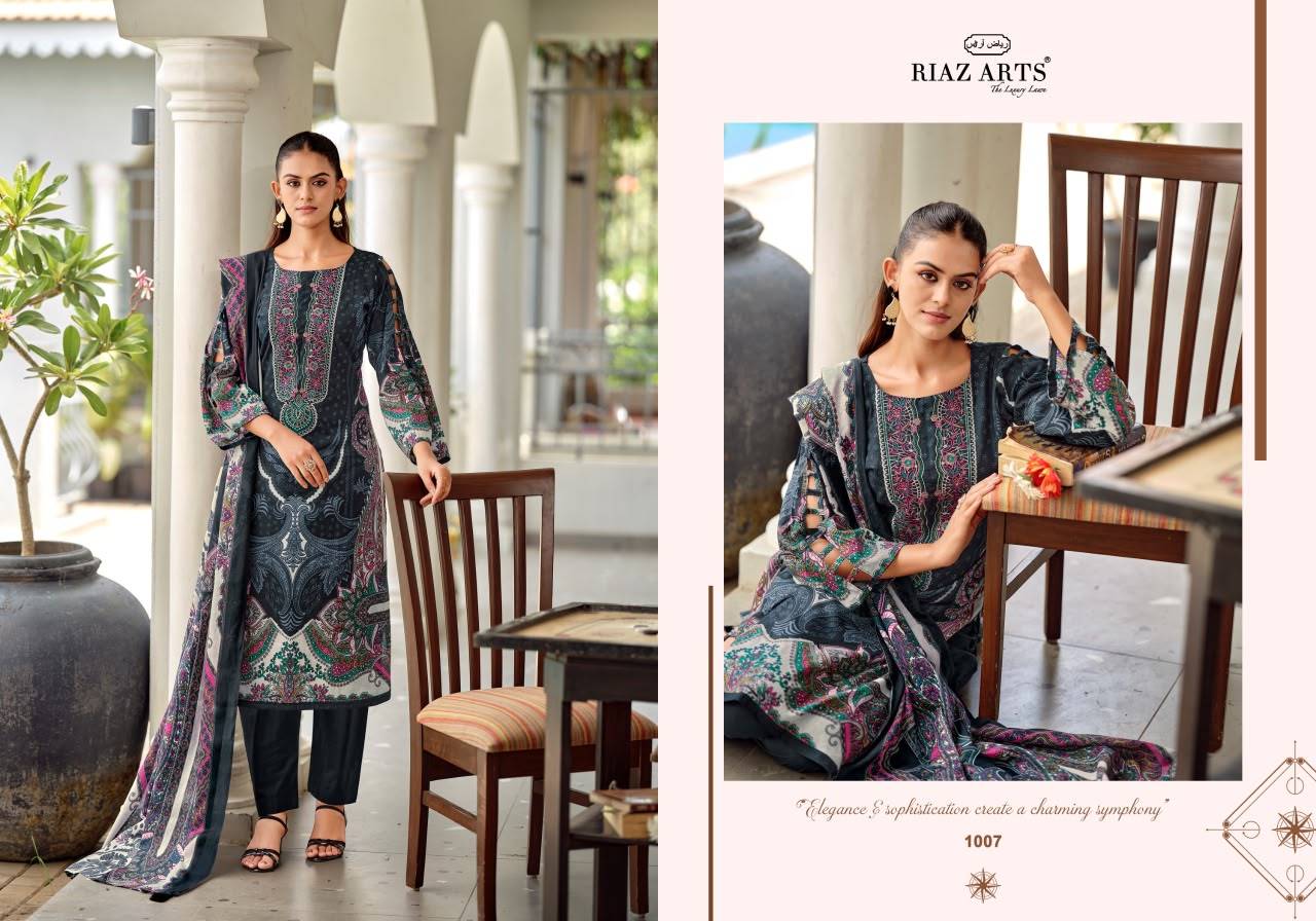 NAYRA VOL-42 By RIAZ ARTS 1001 To 1008 Series Beautiful Festive Suits Stylish Colorful Fancy Party Wear Pure Cotton Digital Print Dresses At Wholesale Price